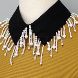 Black Pearl Fringe Detachable Collar Necklace - Women Jewelry
